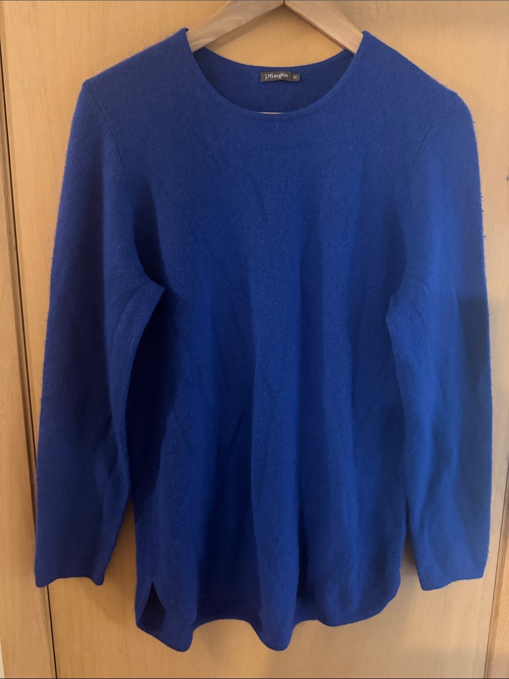 J. McLaughlin Women's Cashmere  Crewneck Classic Sweater Royal Blue Medium